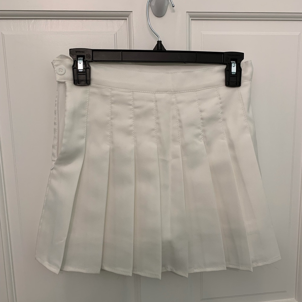 White Pleated Skirt